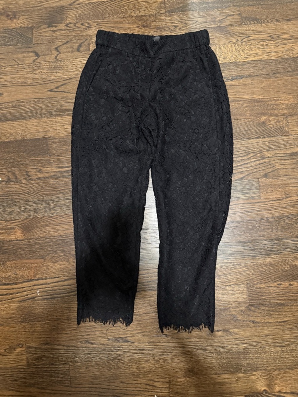 J. Crew Black Lace Elastic Waist Pants